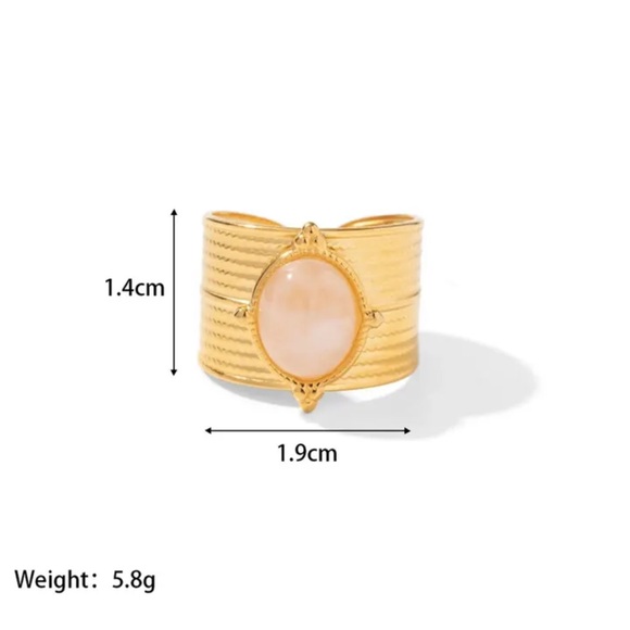 Waterproof 18k gold plated statement ring - Picture 2 of 2